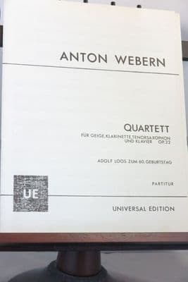 Webern A - Quartet Op 22 for Violin Clarinet Tenor Saxophone & Piano