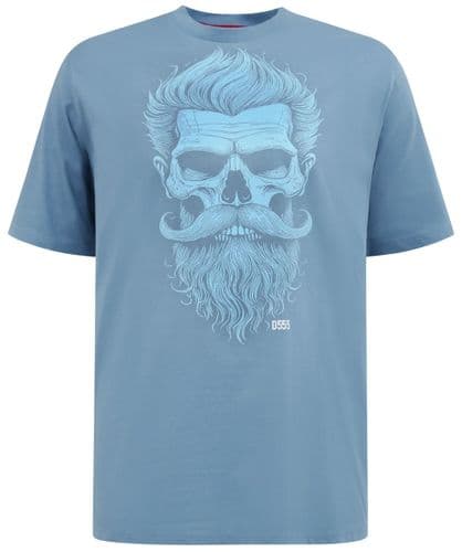 D555 BEARDED SKULL PRINT T SHIRT