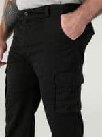 D555 Cotton Cargo Trousers - Black