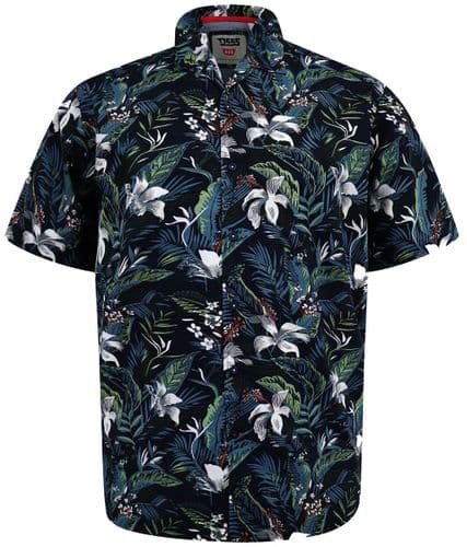 D555 CUBAN COLLAR HAWAIIAN PRINT SHIRT - CORDEN