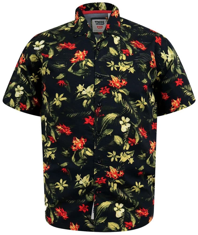 D555 CUBAN COLLAR HAWAIIAN PRINT SHIRT - GORDON