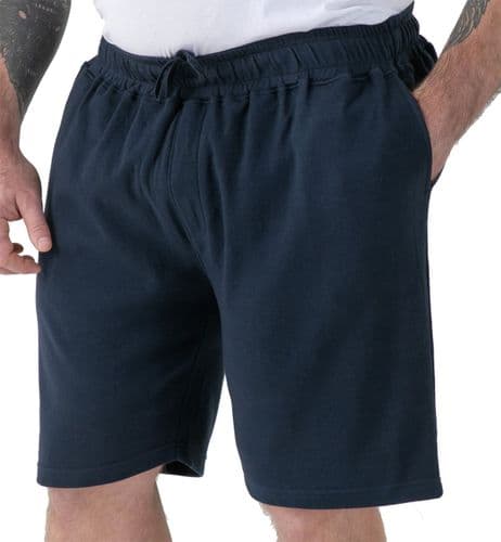 D555 ELASTICATED WAIST STRETCH FABRIC JERSEY COTTON SHORTS - NAVY