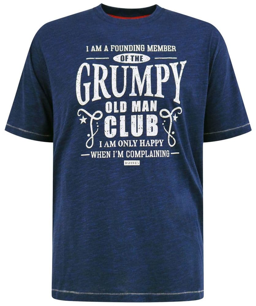 D555 GRUMPY OLD MAN PRINT T SHIRT