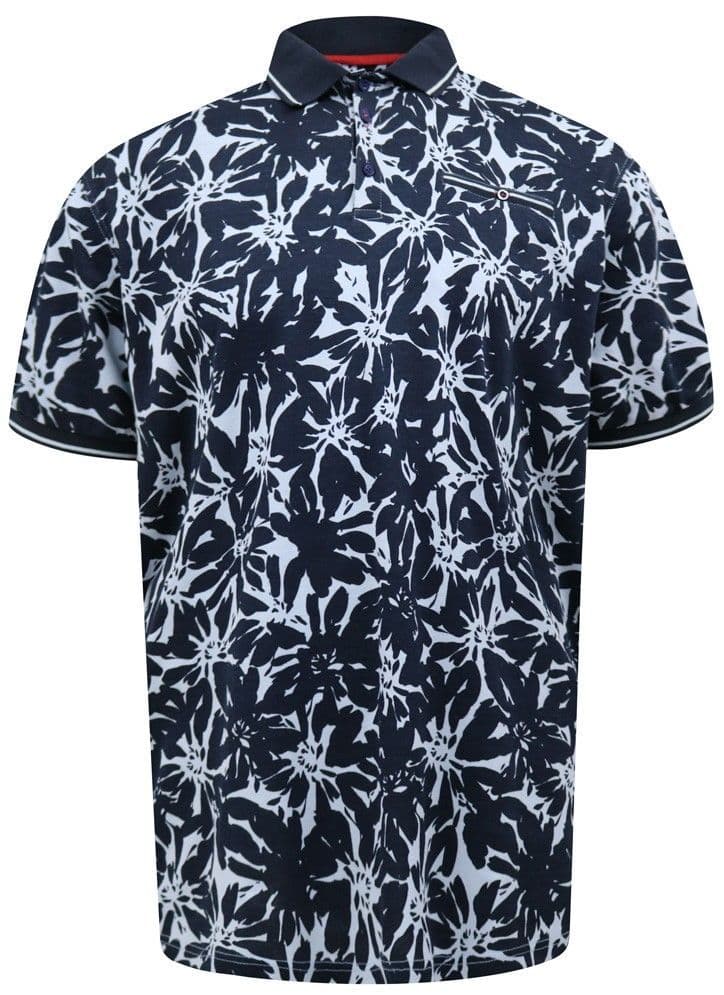 D555 HALIFAX HAWAIIAN PRINT POLO SHIRT