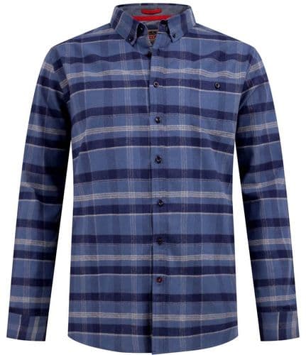 D555 LONG SLEEVED CHECK SHIRT - BLUE/NAVY
