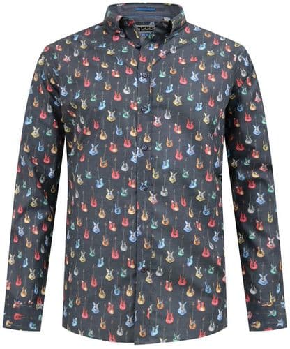 D555 LONG SLEEVED GUITAR PRINT  SHIRT