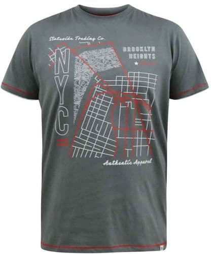 D555 NYC BIRDSEYE MAP T SHIRT - COBBLER