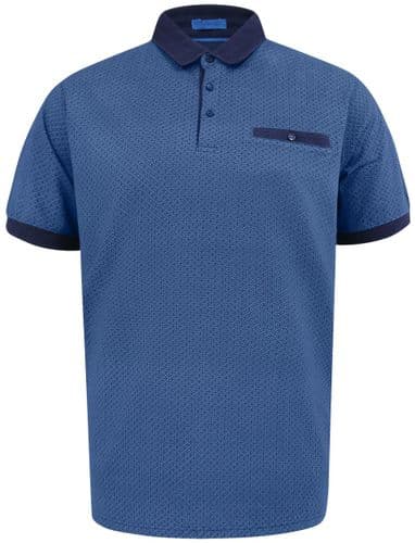 D555 PATTERNED POLO SHIRT - BLUE