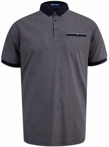 D555 PATTERNED POLO SHIRT WITH JACQUARD COLLAR & CUFFS