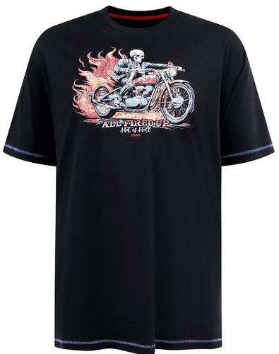 D555 SKELETON ON BIKE PRINT T SHIRT