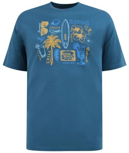 D555 SUMMER BEACH PRINT T SHIRT