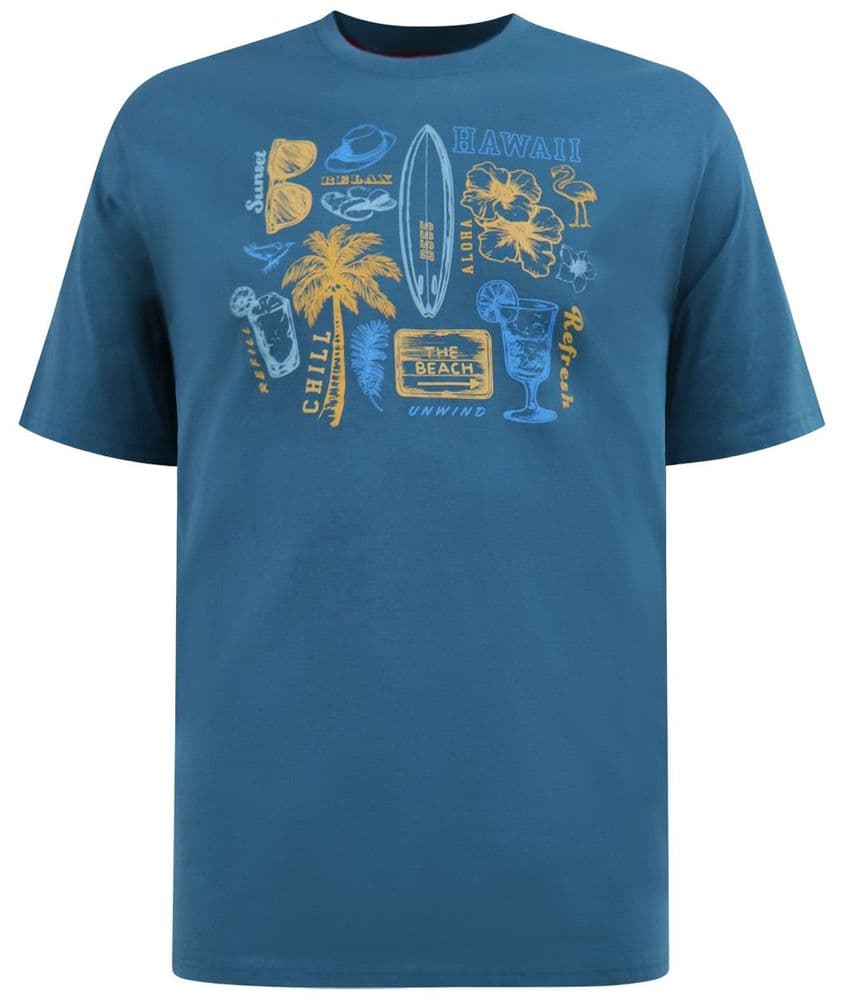 D555 SUMMER BEACH PRINT T SHIRT
