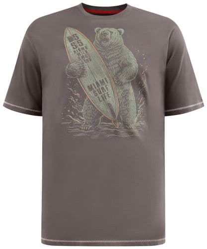 D555 SURFING BEAR PRINT T SHIRT