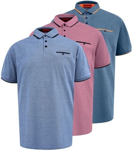 D555  TIPPED COLLAR POLO SHIRT