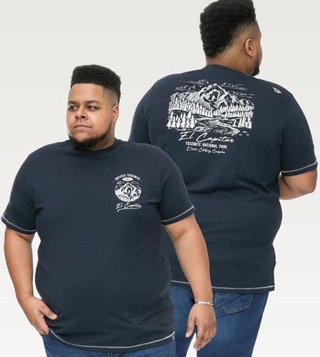 D555 YOSEMITE CHEST AND BACK PRINT PRINT T SHIRT - GRAHAM