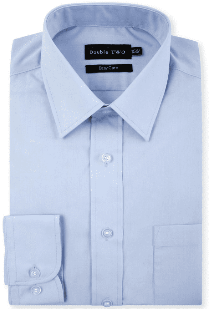 Double Two Long Sleeve Easy Care Shirt - GLACIER BLUE