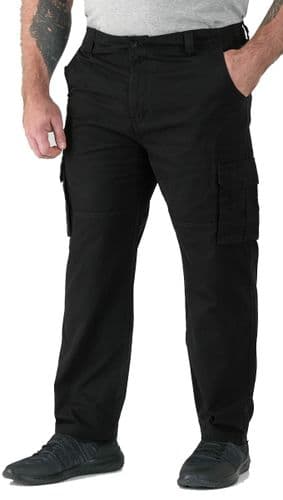 DUKE Cotton Cargo Trousers - Black