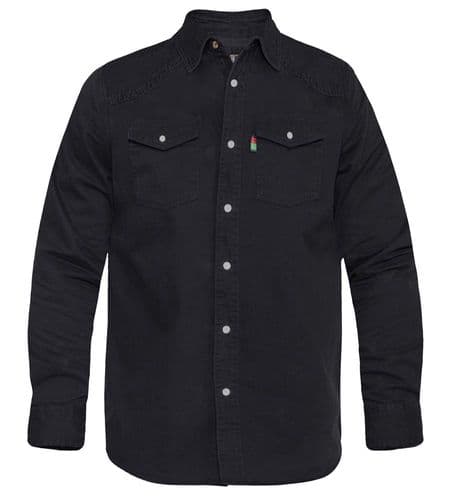 DUKE LONG SLEEVED DENIM SHIRT - BLACK