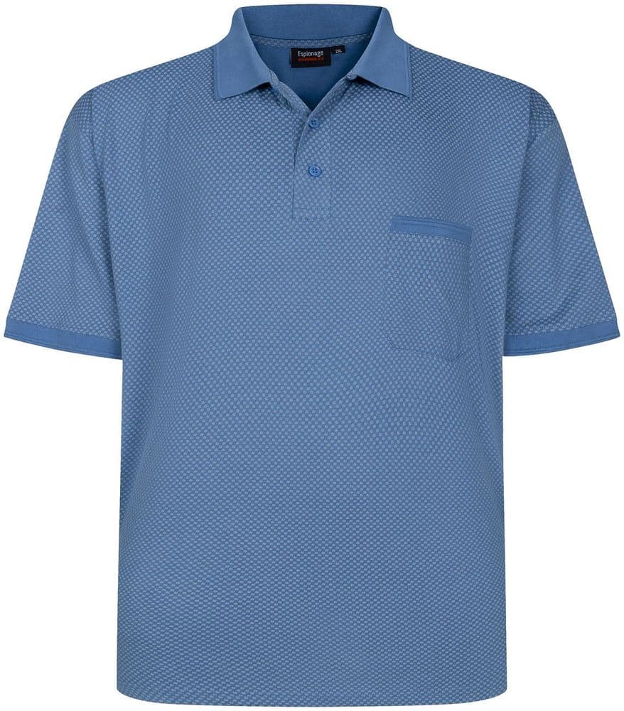 ESPIONAGE ALL OVER PRINT POLO SHIRT - BLUE