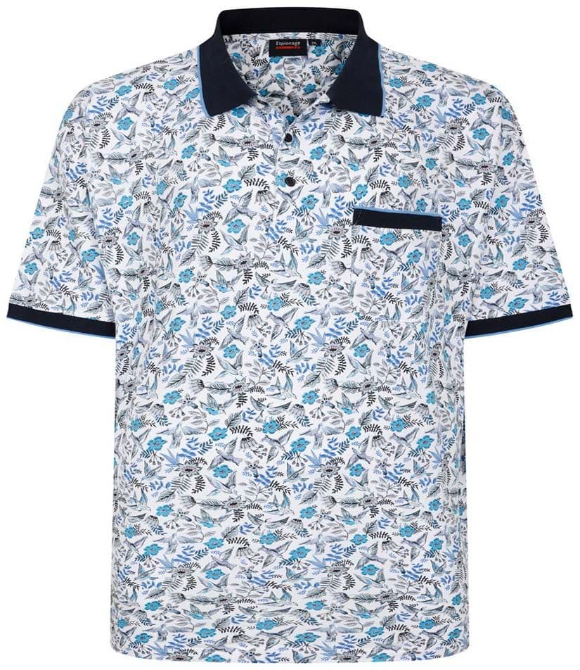 ESPIONAGE BIRD PRINT POLO SHIRT