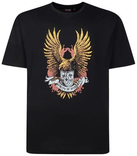 ESPIONAGE EAGLE PRINT T SHIRT - BLACK