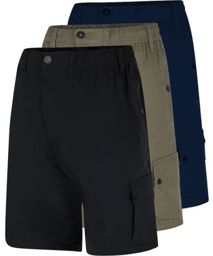 ESPIONAGE ELASTICATED WAIST STRETCH COTTON CARGO SHORTS