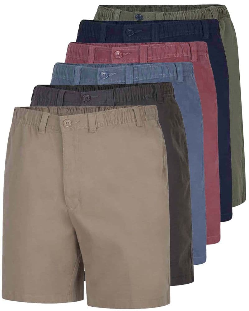 ESPIONAGE ELASTICATED WAIST - STRETCH FABRIC COTTON SHORTS