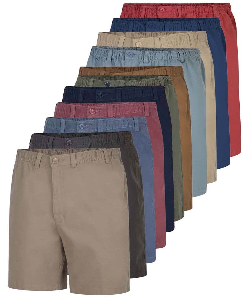 ESPIONAGE ELASTICATED WAIST - STRETCH FABRIC COTTON SHORTS SALE PRICE