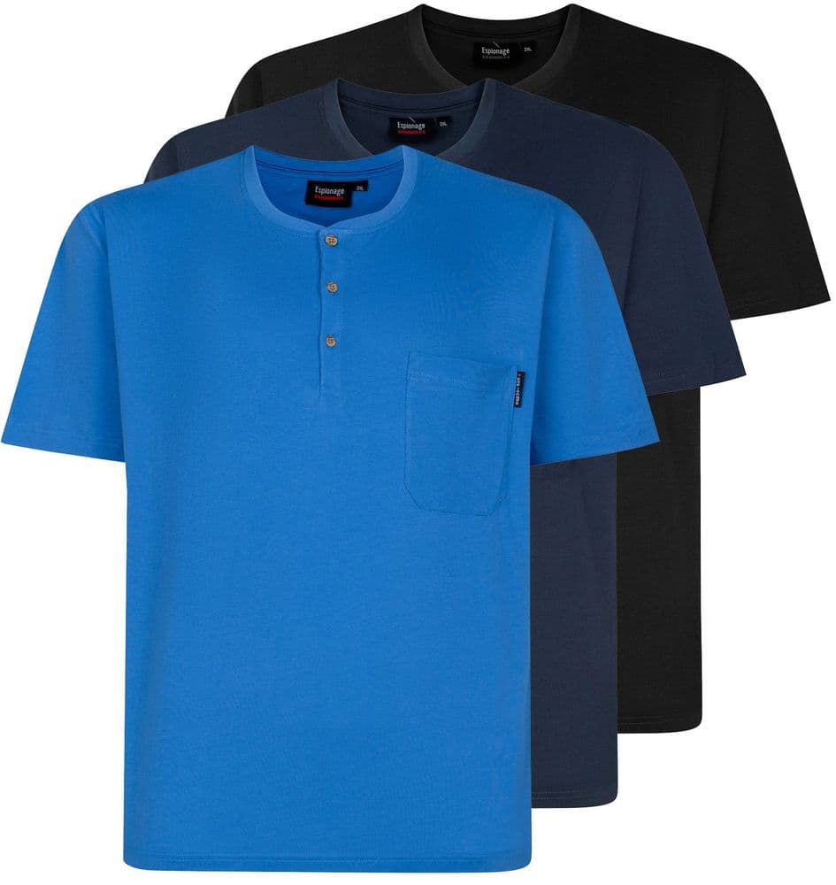 ESPIONAGE GRANDAD COLLAR T SHIRT