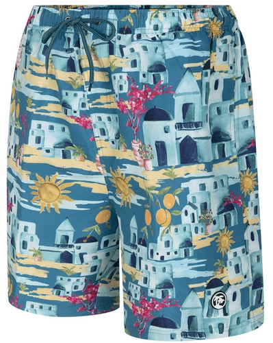ESPIONAGE GREEK VILLA PRINT SWIM SHORT