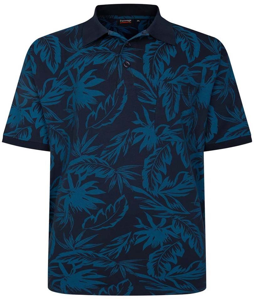 ESPIONAGE LEAF PRINT POLO SHIRT