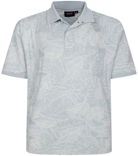 ESPIONAGE LEAF PRINT POLO SHIRT - LIGHT GREEN