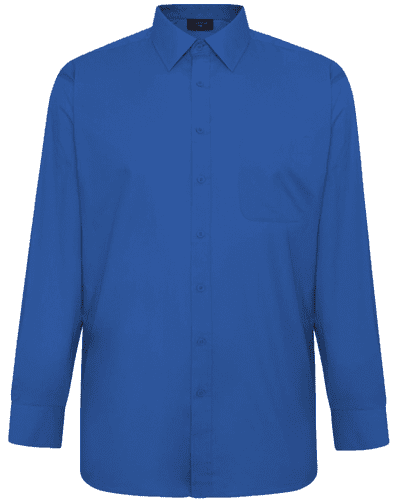 ESPIONAGE LONG SLEEVED REGULAR COLLAR SHIRT - COBALT BLUE