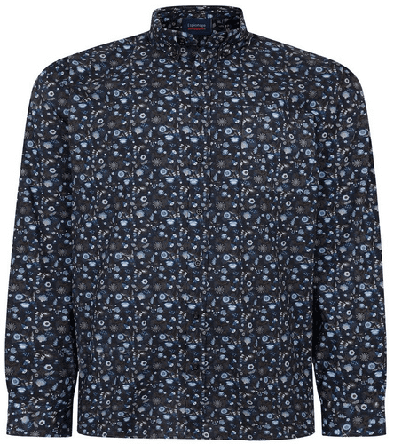ESPIONAGE - LONG SLEEVED STRETCH FABRIC FLORAL PRINT SHIRT - CANNING