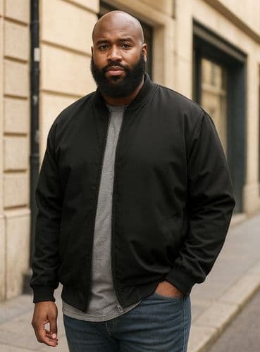 ESPIONAGE PADDED OXFORD JACKET - BLACK