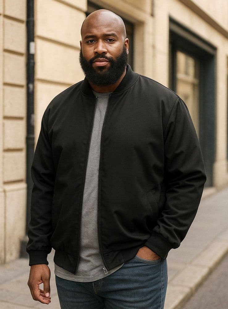 ESPIONAGE PADDED OXFORD JACKET - BLACK