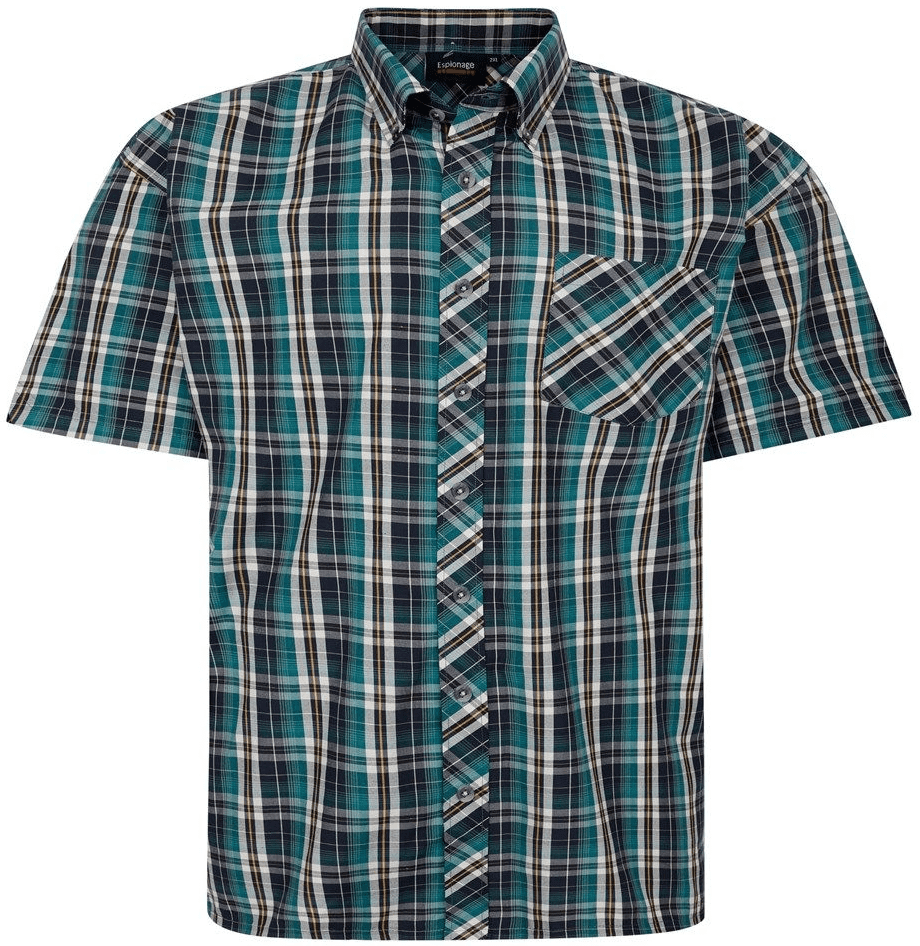 ESPIONAGE SHORT SLEEVED CHECK SHIRT - BASIL
