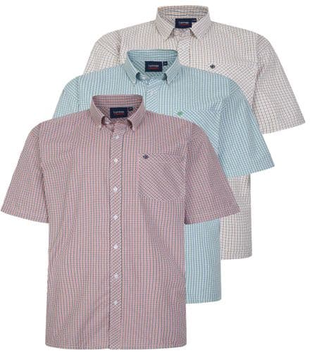 ESPIONAGE SHORT SLEEVED CHECK SHIRT - PACK OF 3