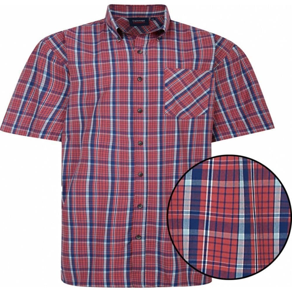 ESPIONAGE SHORT SLEEVED CHECK SHIRT - VICTOR