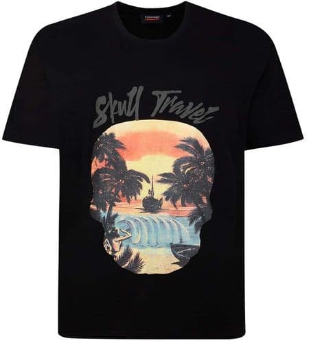 ESPIONAGE SKULL PRINT T SHIRT