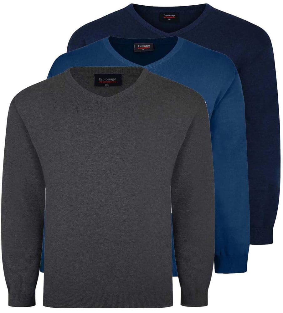 ESPIONAGE V NECK COTTON JUMPER