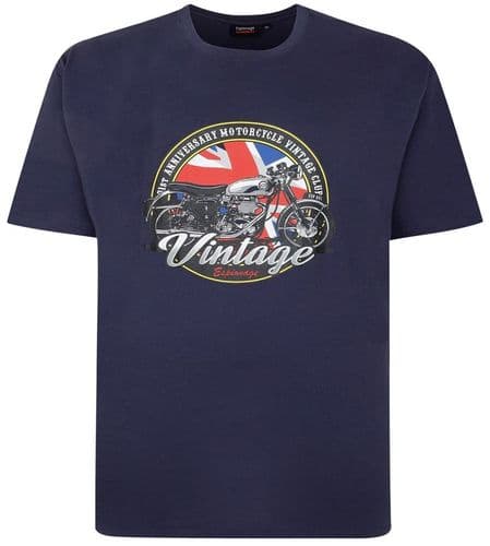 ESPIONAGE VINTAGE MOTORBIKE PRINT T SHIRT