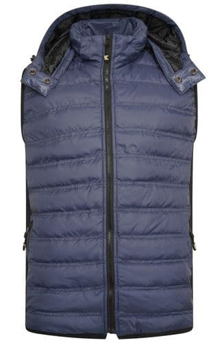 KAM BODYWARMER  / GILET WITH REMOVABLE HOOD - NAVY
