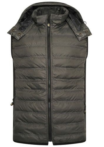 KAM BODYWARMER  / GILET WITH REMOVABLE HOOD - SLATE GREY