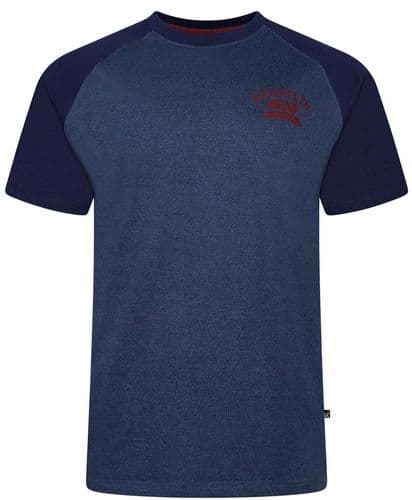 KAM BROOKLYN  RAGLAN T SHIRT - NAVY