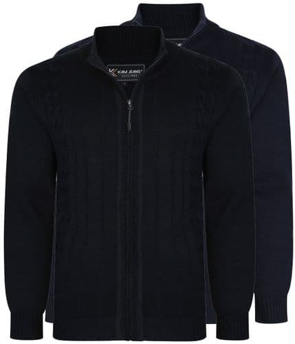 KAM  - CABLE KNIT ZIP THRU JUMPER/CARDIGAN