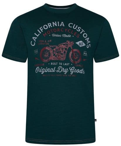KAM CALIFORNIA CUSTOMS BIKE T SHIRT - DARK SEA