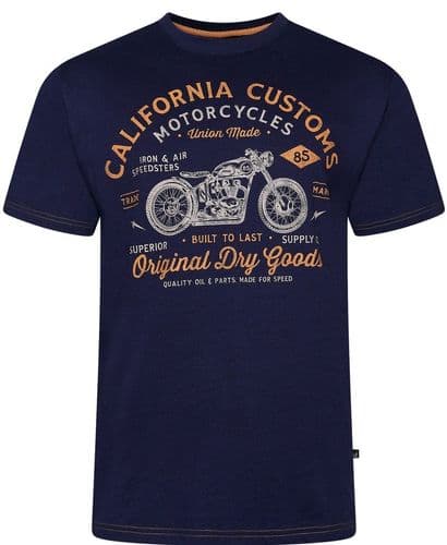 KAM CALIFORNIA CUSTOMS BIKE T SHIRT - NAVY