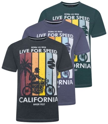 KAM CALIFORNIA  MOTORBIKE PRINT T SHIRT
