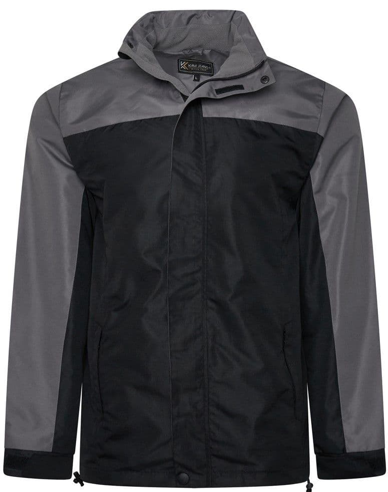 KAM CONTRAST WATERPROOF RAIN JACKET - BLACK